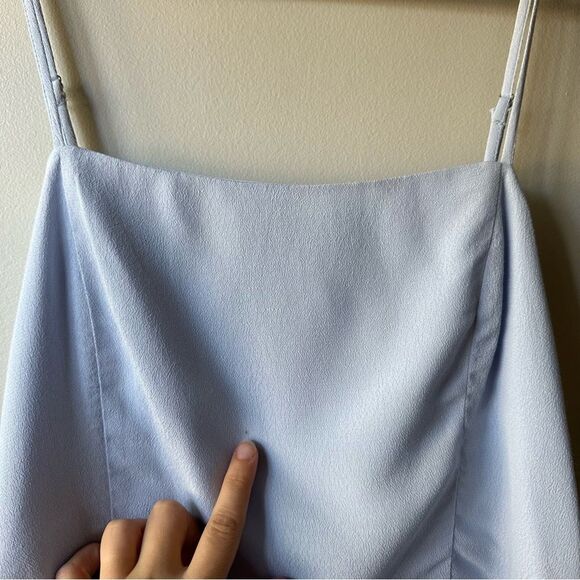 Forever 21 Homecoming Dress Wrap Periwinkle Tie Front Spaghetti Strap Size L - Picture 4 of 11